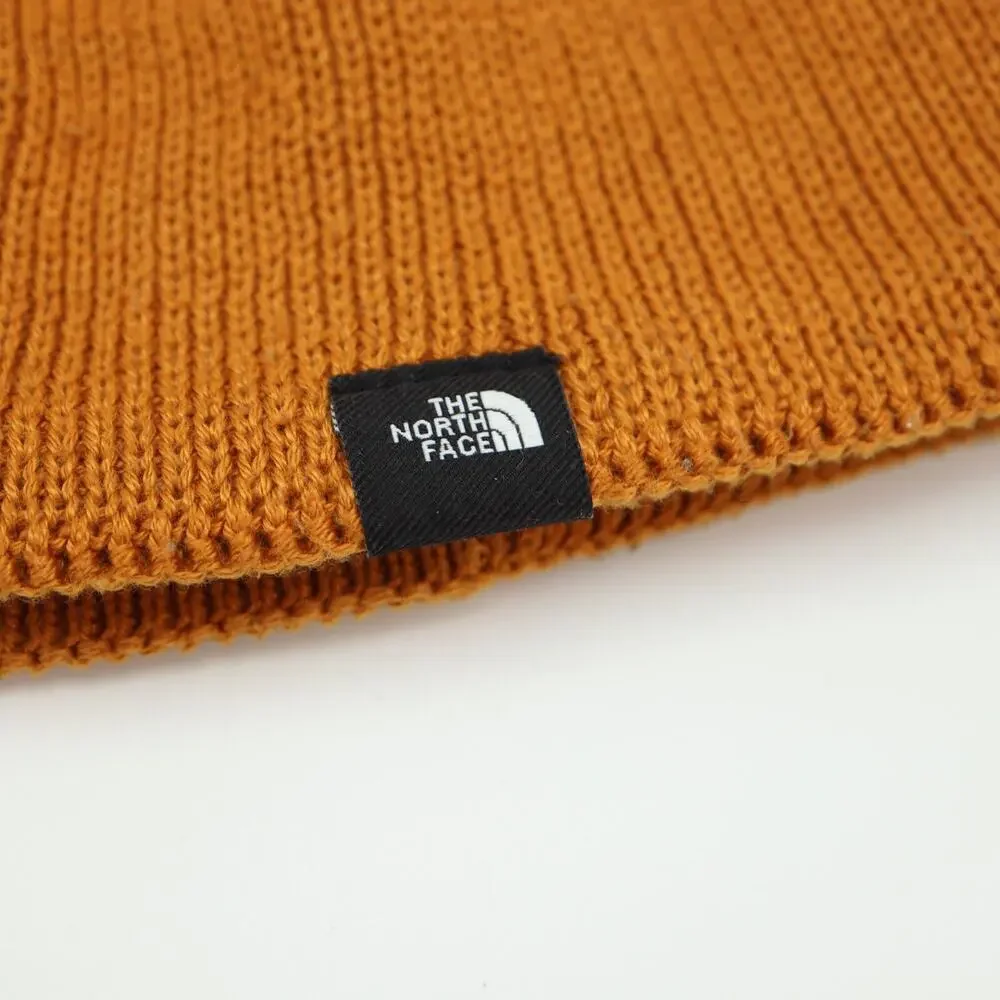 The North Face X Cheetos Mountain Beanie Ribbed Fleece Lined Timber Tan Logo
